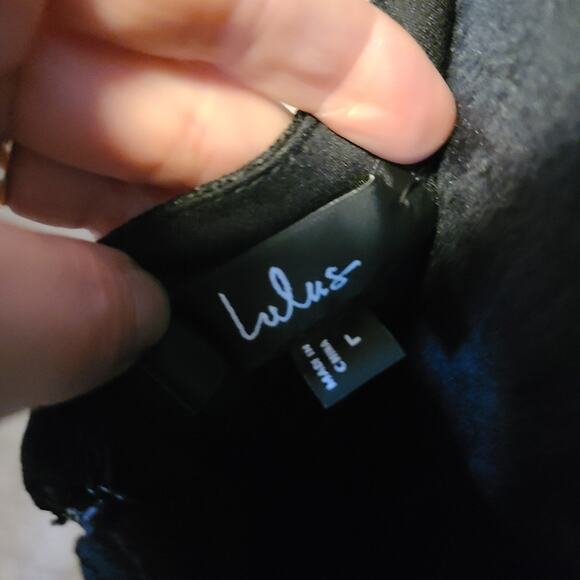 NEW Lulus Desirably Dramatic Black Lace Dress Womens L MIDI Whimsigoth Witchy - Picture 9 of 15